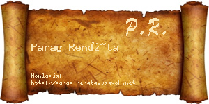 Parag Renáta névjegykártya