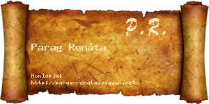 Parag Renáta névjegykártya